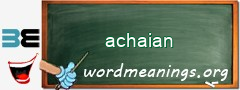 WordMeaning blackboard for achaian